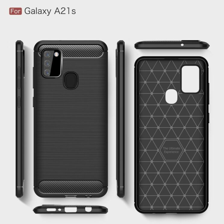 Захисний чохол UniCase Carbon для Samsung Galaxy A21s (A217) - Blue: фото 11 з 11