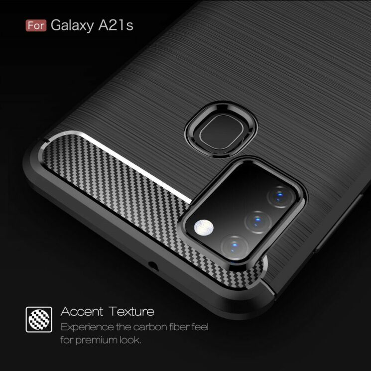 Захисний чохол UniCase Carbon для Samsung Galaxy A21s (A217) - Blue: фото 6 з 11