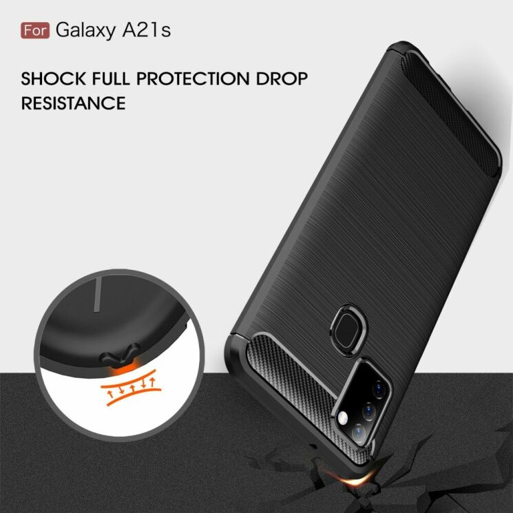 Захисний чохол UniCase Carbon для Samsung Galaxy A21s (A217) - Blue: фото 8 з 11