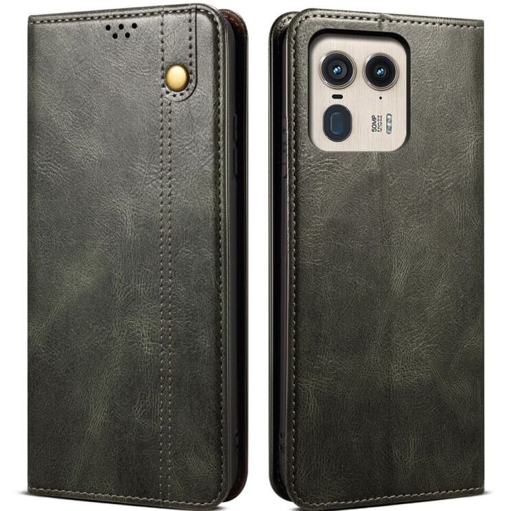 Защитный чехол UniCase Leather Wallet для Motorola Edge 50 Ultra - Green: фото 1 из 6