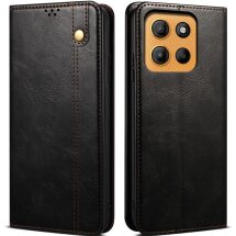 Защитный чехол UniCase Leather Wallet для Motorola Moto G15 - Black: фото 1 из 7