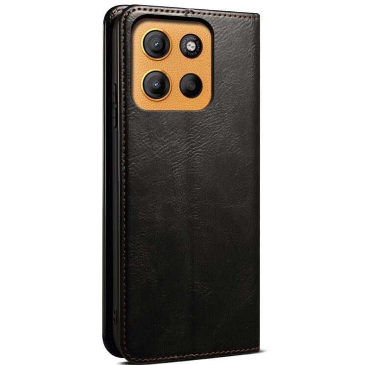 Защитный чехол UniCase Leather Wallet для Motorola Moto G15 - Black: фото 6 из 7