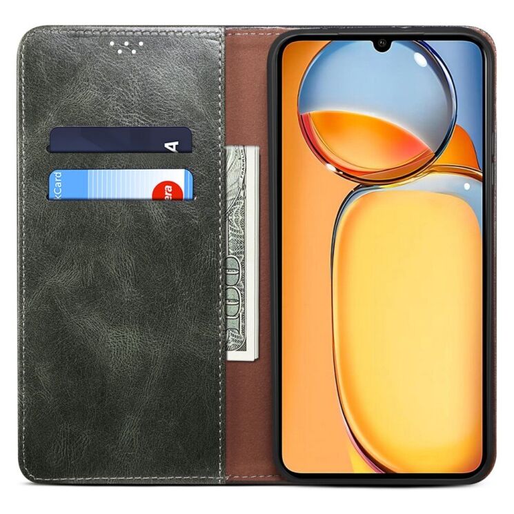 Защитный чехол UniCase Leather Wallet для Xiaomi Redmi 13C / Poco C65 - Green: фото 2 из 7