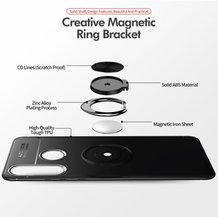 Защитный чехол UniCase Magnetic Ring для Huawei P30 Lite - Blue: фото 7 из 9