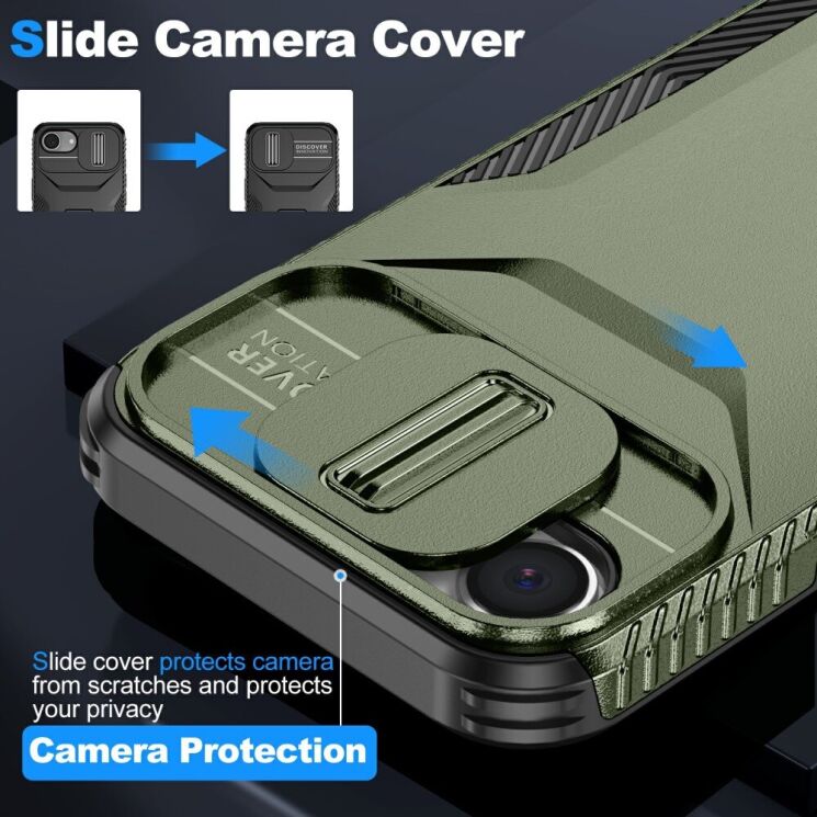 Защитный чехол UniCase Shuttle Guard для Apple iPhone 16e - Green: фото 3 из 7