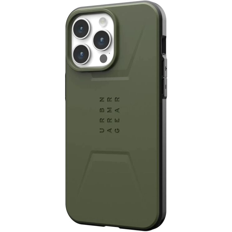 Защитный чехол URBAN ARMOR GEAR (UAG) Civilian MagSafe для Apple iPhone 15 Pro Max - Olive Drab: фото 2 из 10