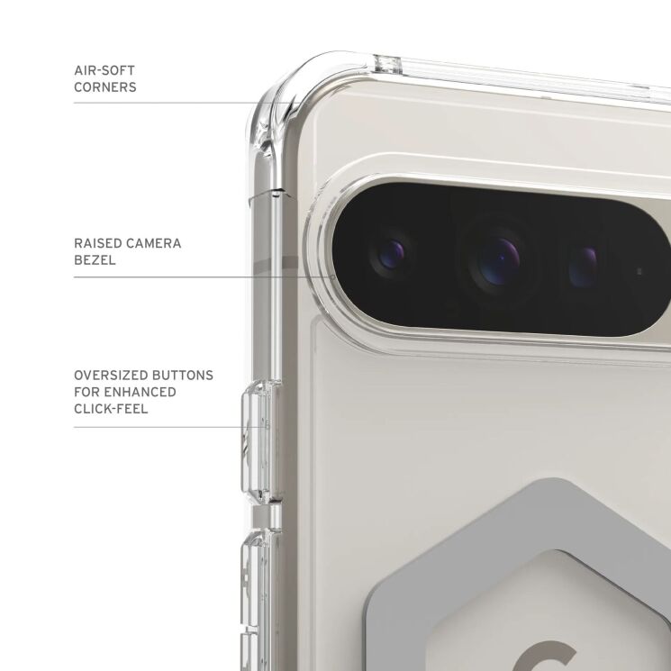 Защитный чехол URBAN ARMOR GEAR (UAG) Plyo MagSafe для Google Pixel 9 Pro XL - Ice / Silver: фото 10 из 15