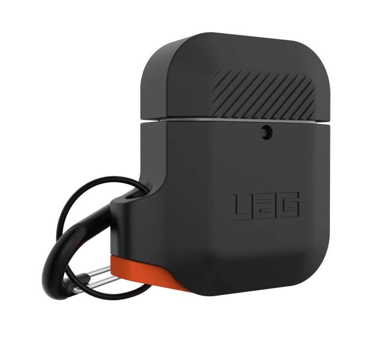 Защитный чехол URBAN ARMOR GEAR (UAG) Silicone для Apple AirPods 1 / 2 - Black/Orange: фото 8 из 14