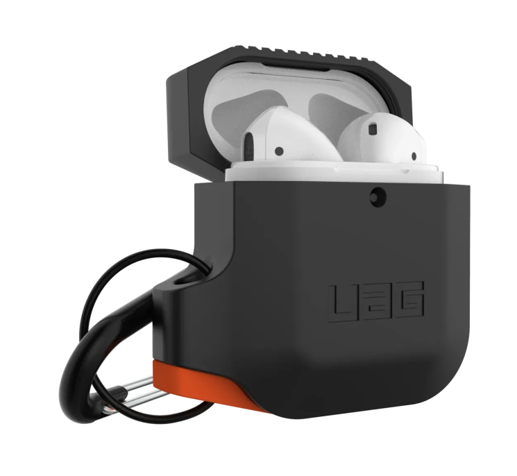 Защитный чехол URBAN ARMOR GEAR (UAG) Silicone для Apple AirPods 1 / 2 - Black/Orange: фото 1 из 14