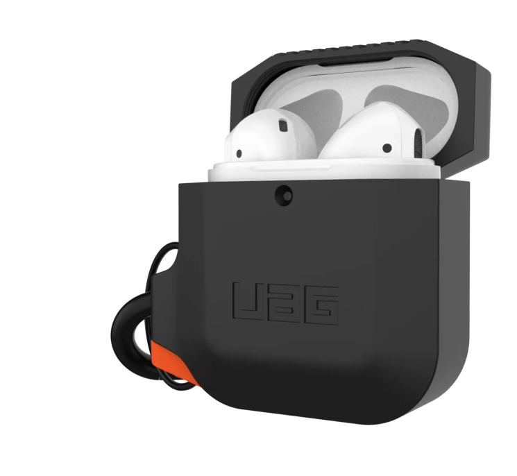 Защитный чехол URBAN ARMOR GEAR (UAG) Silicone для Apple AirPods 1 / 2 - Black/Orange: фото 6 из 14