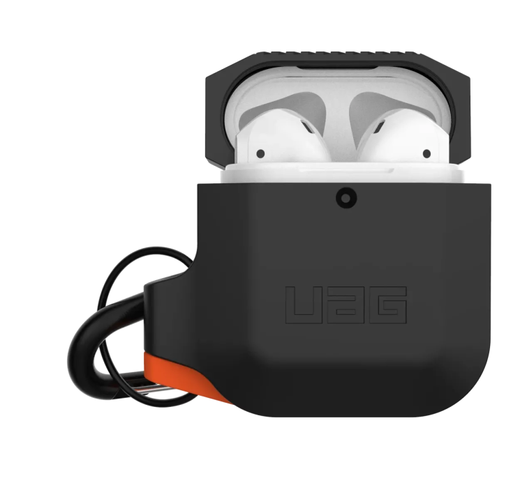Защитный чехол URBAN ARMOR GEAR (UAG) Silicone для Apple AirPods 1 / 2 - Black/Orange: фото 2 из 14