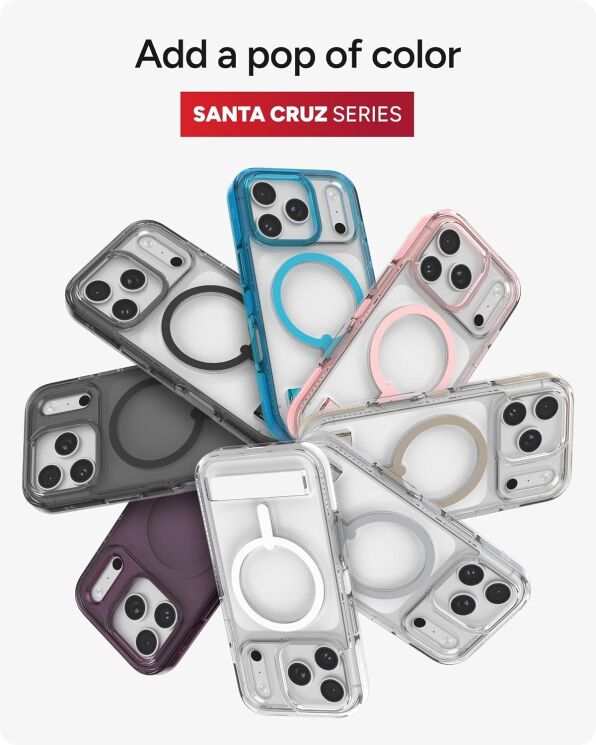 Защитный чехол Zagg Gear4 Santa Cruz Snap with MagSafe для iPhone 17 Pro (702318950) - Black: фото 11 из 11