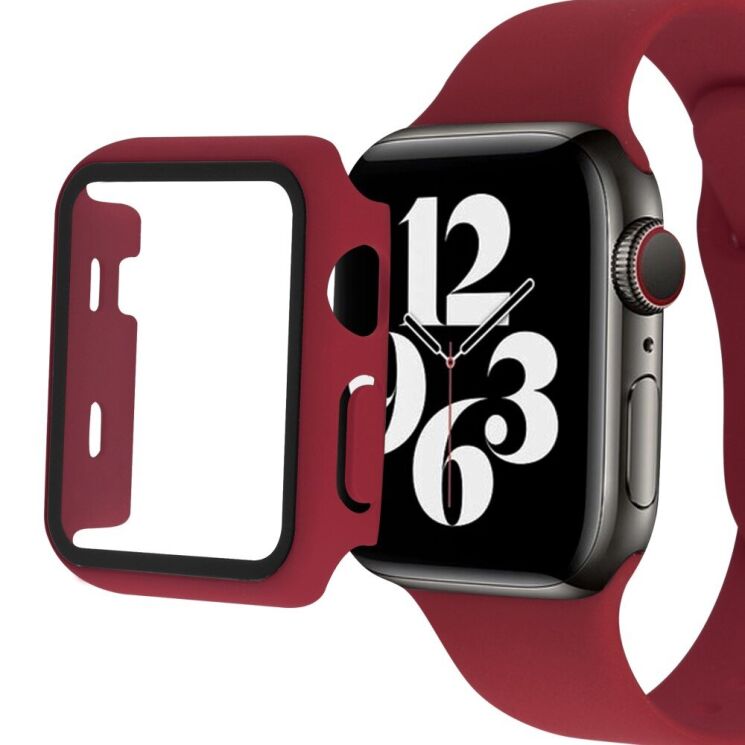 Защитный комплект Deexe Protective Kit для Apple Watch 45 mm (7 / 8 / 9 Series) - Wine Red: фото 3 из 8
