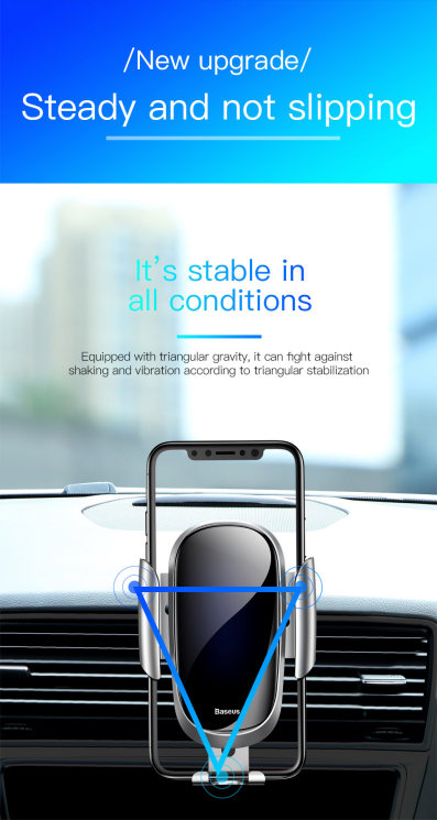 Автомобильный держатель BASEUS Future Gravity Car Mount (SUYL-WL01) - Black: фото 16 из 23