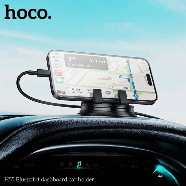 Автомобильный держатель Hoco H55 - Black Gray: фото 8 из 9