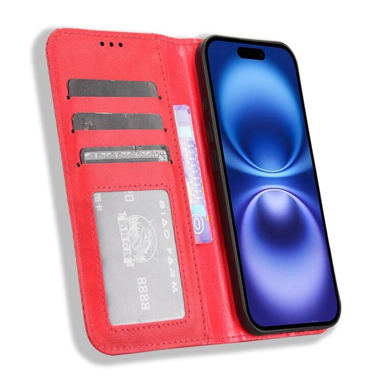 Чехол Deexe Retro Style для Apple iPhone 16 - Red: фото 2 из 8