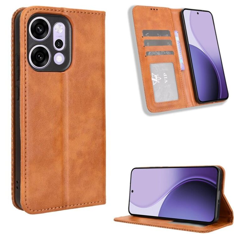 Чохол Deexe Retro Style для OPPO Reno 14 5G - Brown: фото 2 з 19