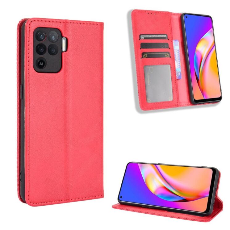 Чехол Deexe Retro Style для OPPO Reno 5 Lite - Red: фото 7 из 8