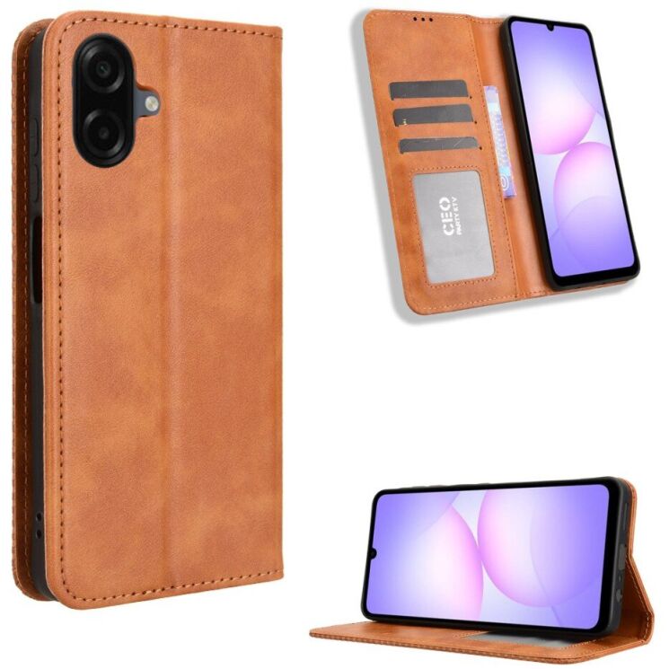 Чехол Deexe Retro Style для Samsung Galaxy A07 (A075) - Brown: фото 2 из 18