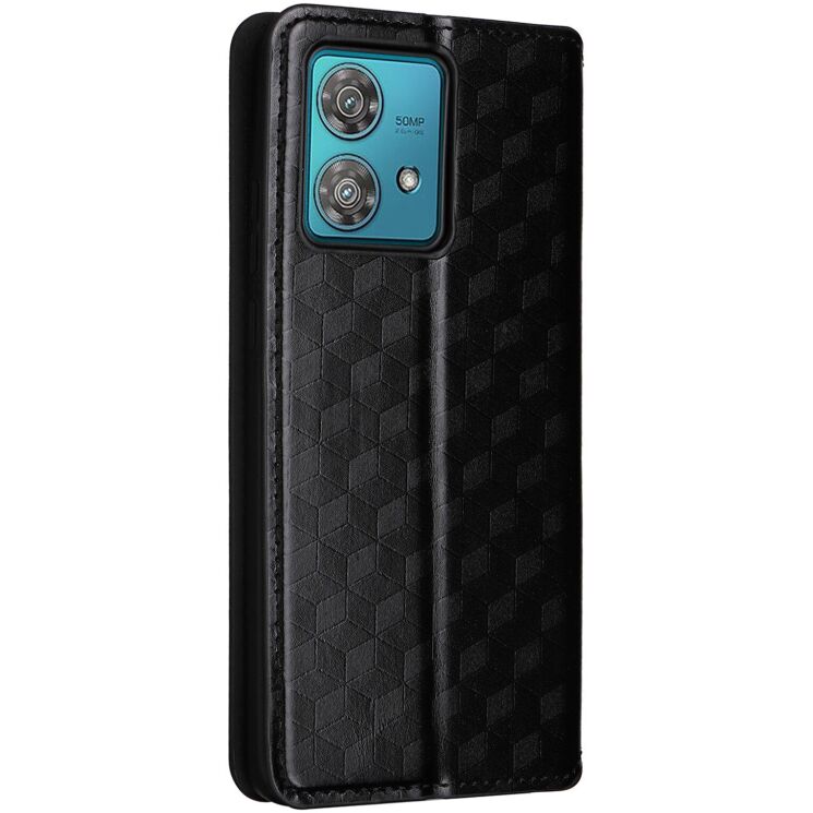 Чехол Deexe Rhombus Book для Motorola Edge 40 Neo - Black: фото 6 из 6