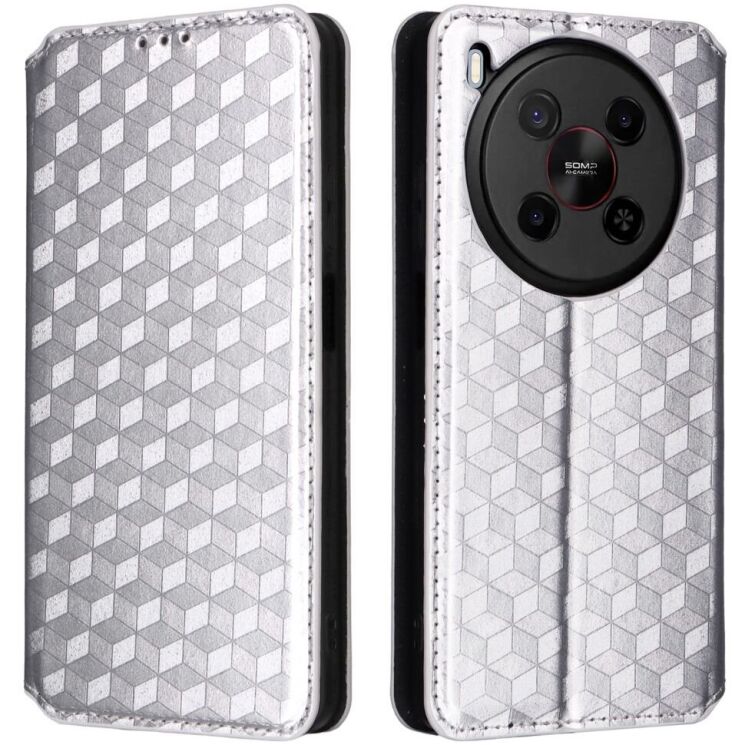 Чехол Deexe Rhombus Book для ZTE Nubia V70 Max - Silver: фото 1 из 10