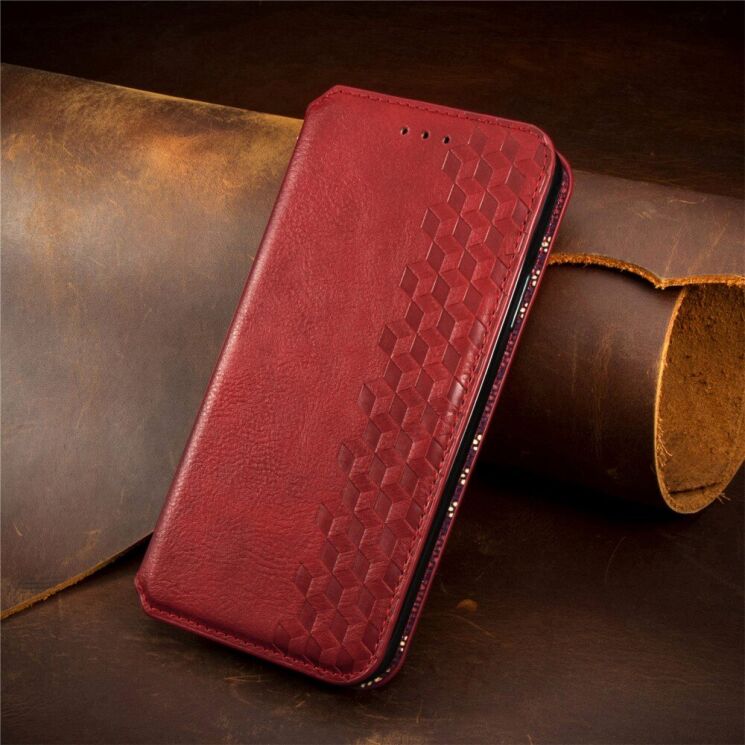 Чехол Deexe Rhombus Wallet для Infinix Smart 9 (X6532) - Red: фото 6 из 10