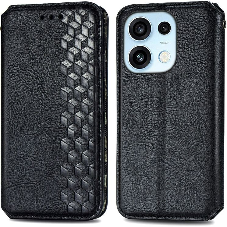 Чехол Deexe Rhombus Wallet для OPPO Reno 16 / 16 Pro - Black (413215B) Чехол Deexe Rhombus Wallet для OPPO Reno 16 / 16 Pro - Black: фото 1 из 12