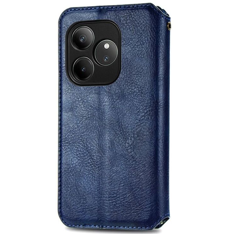 Чехол Deexe Rhombus Wallet для Realme GT 6 - Blue: фото 5 из 7