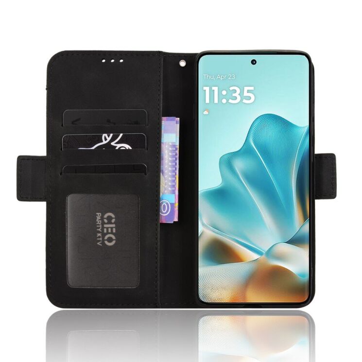 Чехол Deexe Wallet Stand для Motorola Edge 60 / Edge 60 Fusion - Black: фото 5 из 13