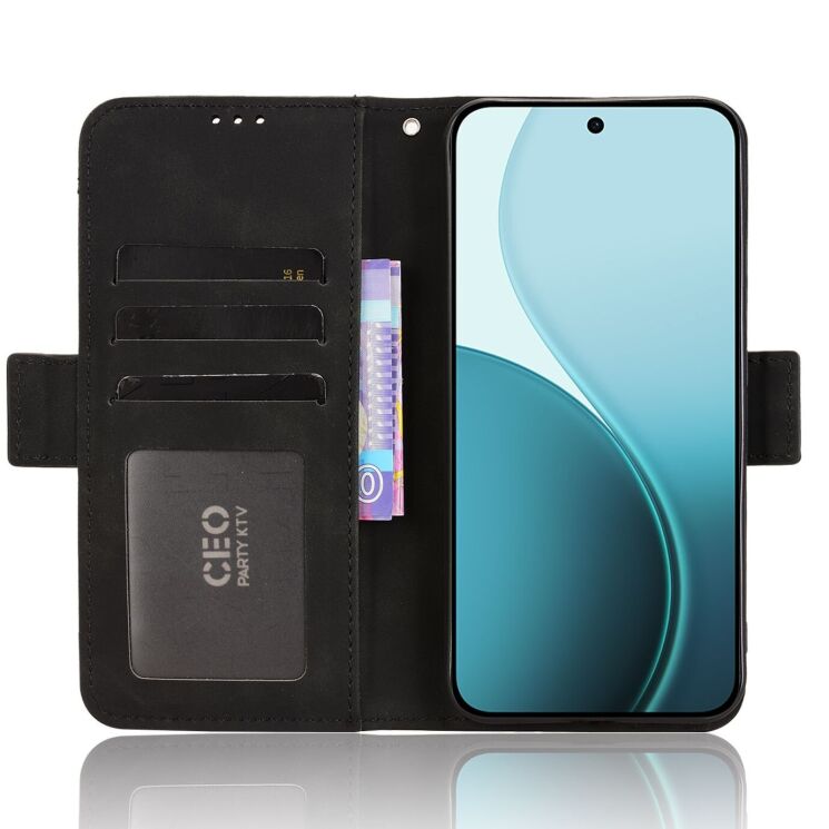 Чехол Deexe Wallet Stand для OPPO Reno 14 FS 5G - Black: фото 3 из 13