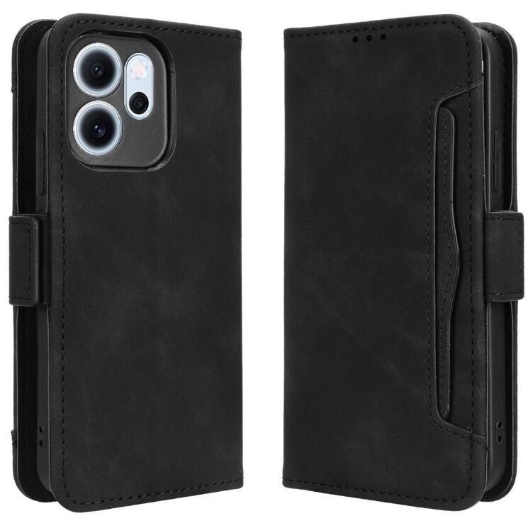 Чехол Deexe Wallet Stand для OPPO Reno 14 FS 5G - Black: фото 1 из 13