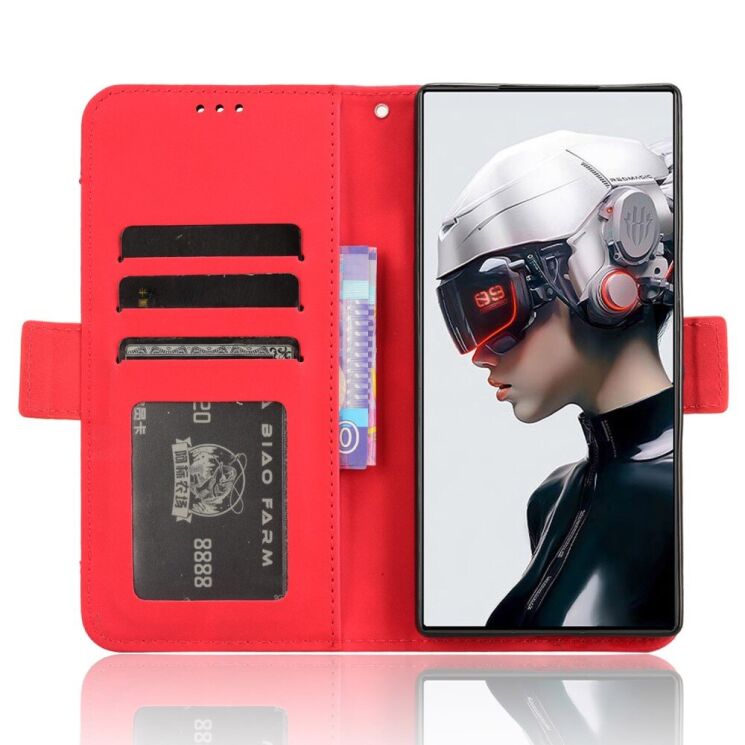 Чехол Deexe Wallet Stand для ZTE Nubia Red Magic 5G - Red: фото 3 из 7