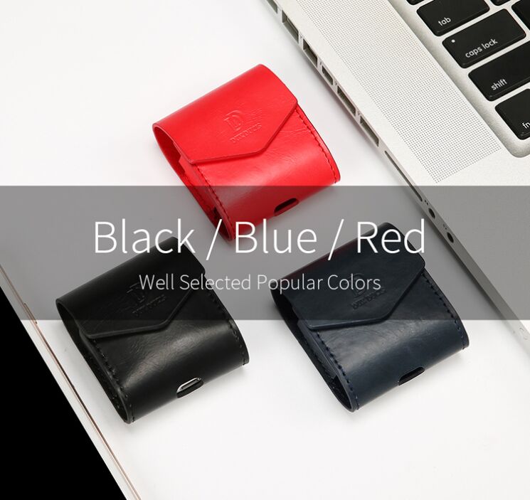 Чехол DUX DUCIS Leather Case для Apple AirPods 1 / 2 - Black: фото 8 из 16