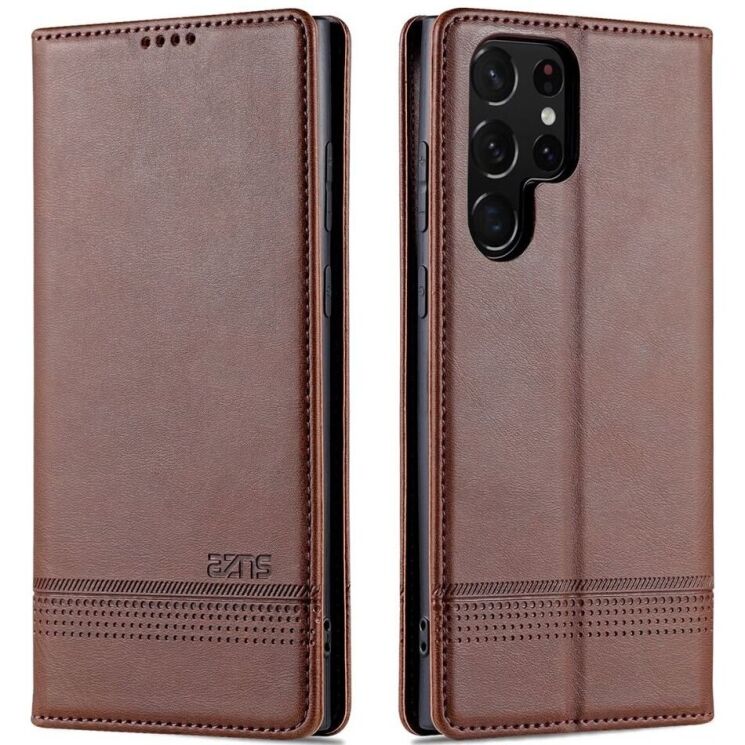 Чохол-книжка AZNS Classic Series для Samsung Galaxy S22 Ultra - Coffee: фото 1 з 11