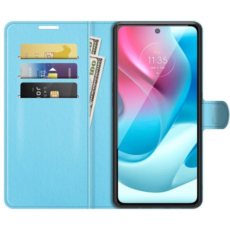 Чехол-книжка Deexe Book Type для Motorola Moto G60s - Blue: фото 5 из 8