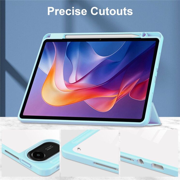 Чехол-книжка Deexe Crystal Back для Xiaomi Redmi Pad 2 - Dark Blue: фото 5 из 8