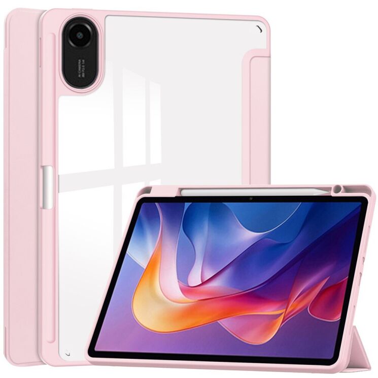 Чехол-книжка Deexe Crystal Back для Xiaomi Redmi Pad 2 - Pink: фото 1 из 8
