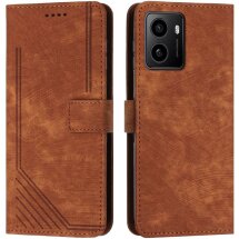 Чехол-книжка Deexe Lines Series для HMD Pulse / Pulse Pro / Pulse Plus - Brown: фото 1 из 12