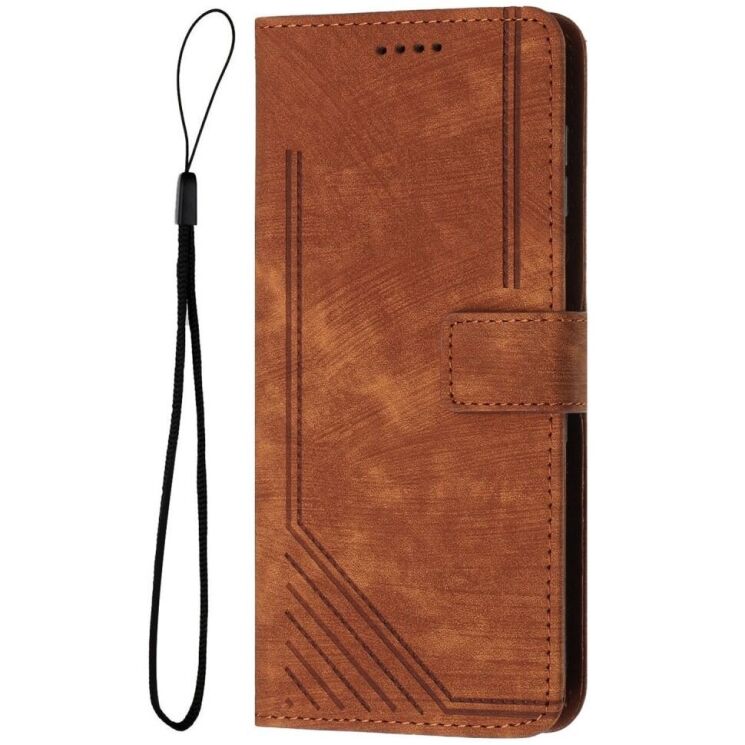 Чехол-книжка Deexe Lines Series для HMD Pulse / Pulse Pro / Pulse Plus - Brown: фото 4 из 12