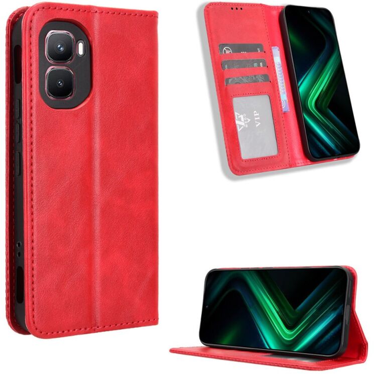 Чехол-книжка Deexe Retro Style для Infinix GT 50 Pro - Red (422402R) Чехол-книжка Deexe Retro Style для Infinix GT 50 Pro - Red: фото 2 из 19