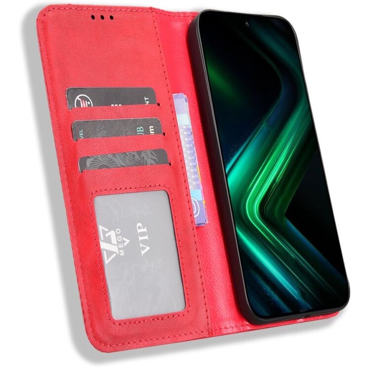 Чехол-книжка Deexe Retro Style для Infinix GT 50 Pro - Red (422402R) Чехол-книжка Deexe Retro Style для Infinix GT 50 Pro - Red: фото 6 из 19
