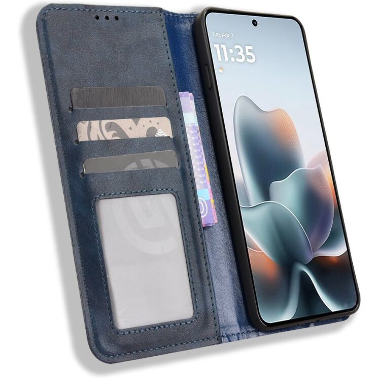 Чехол-книжка Deexe Retro Style для Motorola Edge 70 Max - Blue (435506L) Чехол-книжка Deexe Retro Style для Motorola Edge 70 Max - Blue: фото 6 из 18
