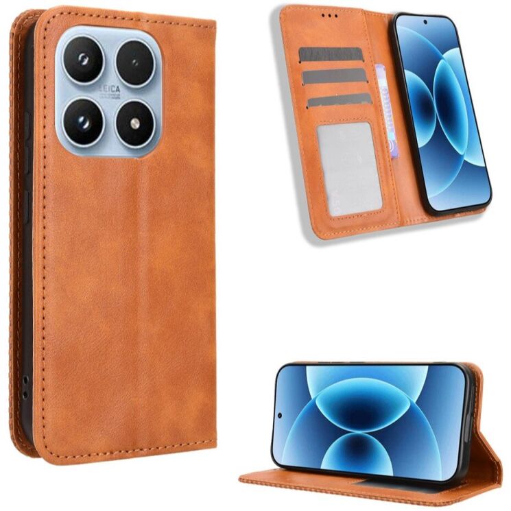 Чохол-книжка Deexe Retro Style для Xiaomi 17 - Brown (390631Z) Чохол-книжка Deexe Retro Style для Xiaomi 17 - Brown: фото 2 з 19
