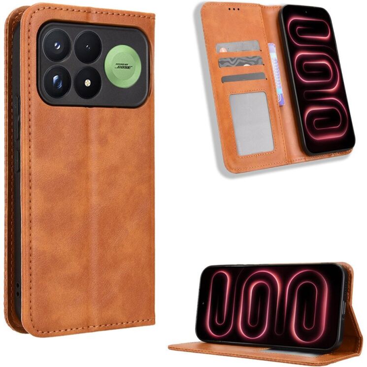 Чохол-книжка Deexe Retro Style для Xiaomi Poco F9 Pro - Brown (429110Z) Чохол-книжка Deexe Retro Style для Xiaomi Poco F9 Pro - Brown: фото 2 з 19