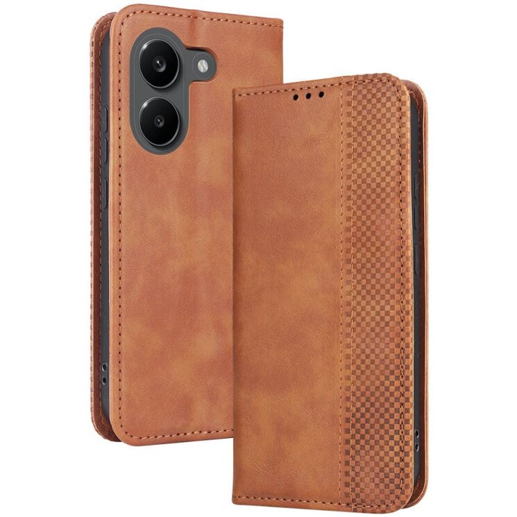 Чехол-книжка Deexe Retro Style для Xiaomi Poco X8 Pro - Brown: фото 1 из 20