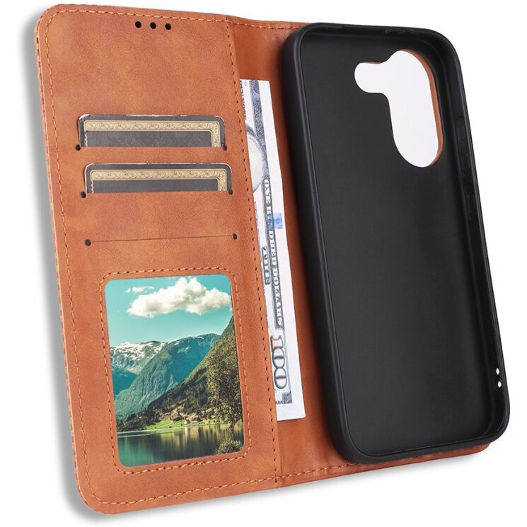 Чехол-книжка Deexe Retro Style для Xiaomi Poco X8 Pro - Brown: фото 5 из 20