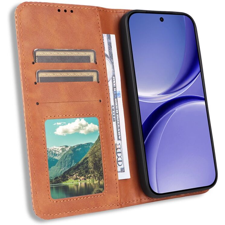 Чехол-книжка Deexe Retro Style для Xiaomi Poco X8 Pro - Brown: фото 6 из 20