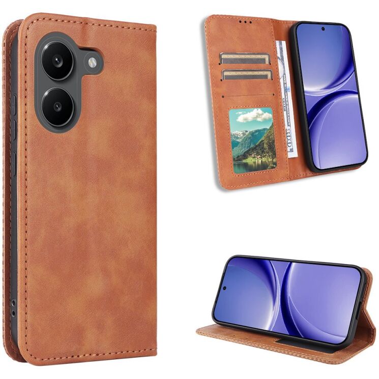 Чехол-книжка Deexe Retro Style для Xiaomi Poco X8 Pro - Brown: фото 2 из 20