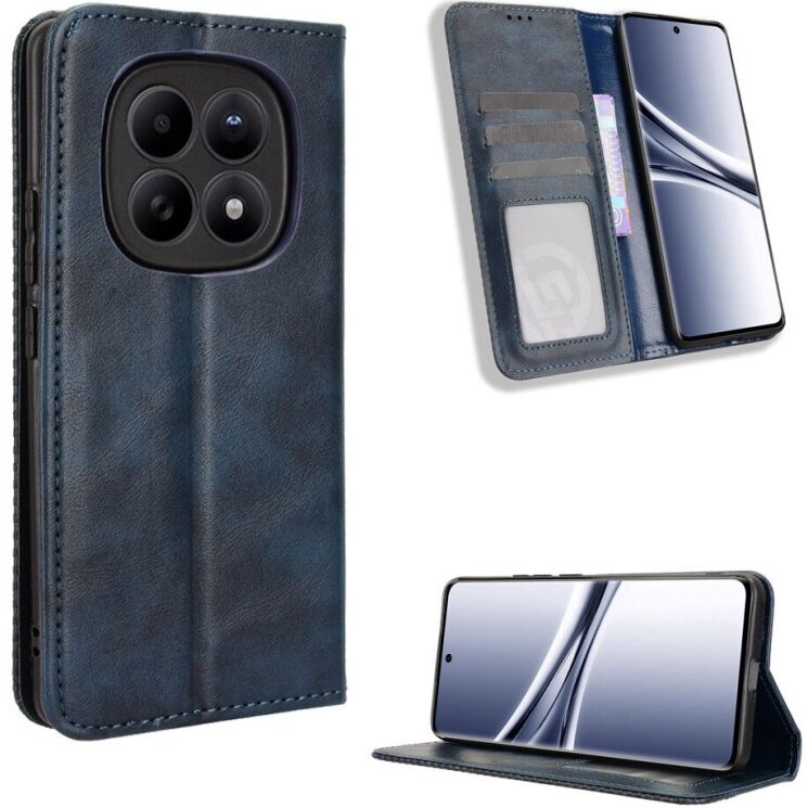 Чехол-книжка Deexe Retro Style для Xiaomi Redmi Note 15 (4G/5G) / Poco M8 5G - Blue: фото 2 из 8