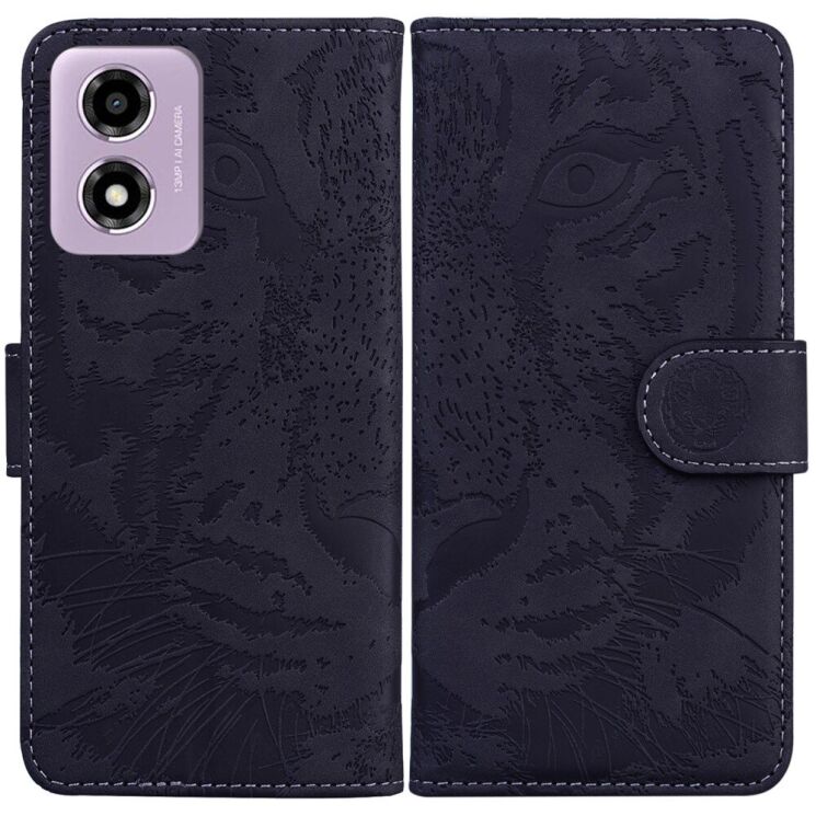 Чохол-книжка Deexe Tiger для Motorola Moto E14 / G04s - Black: фото 1 з 7